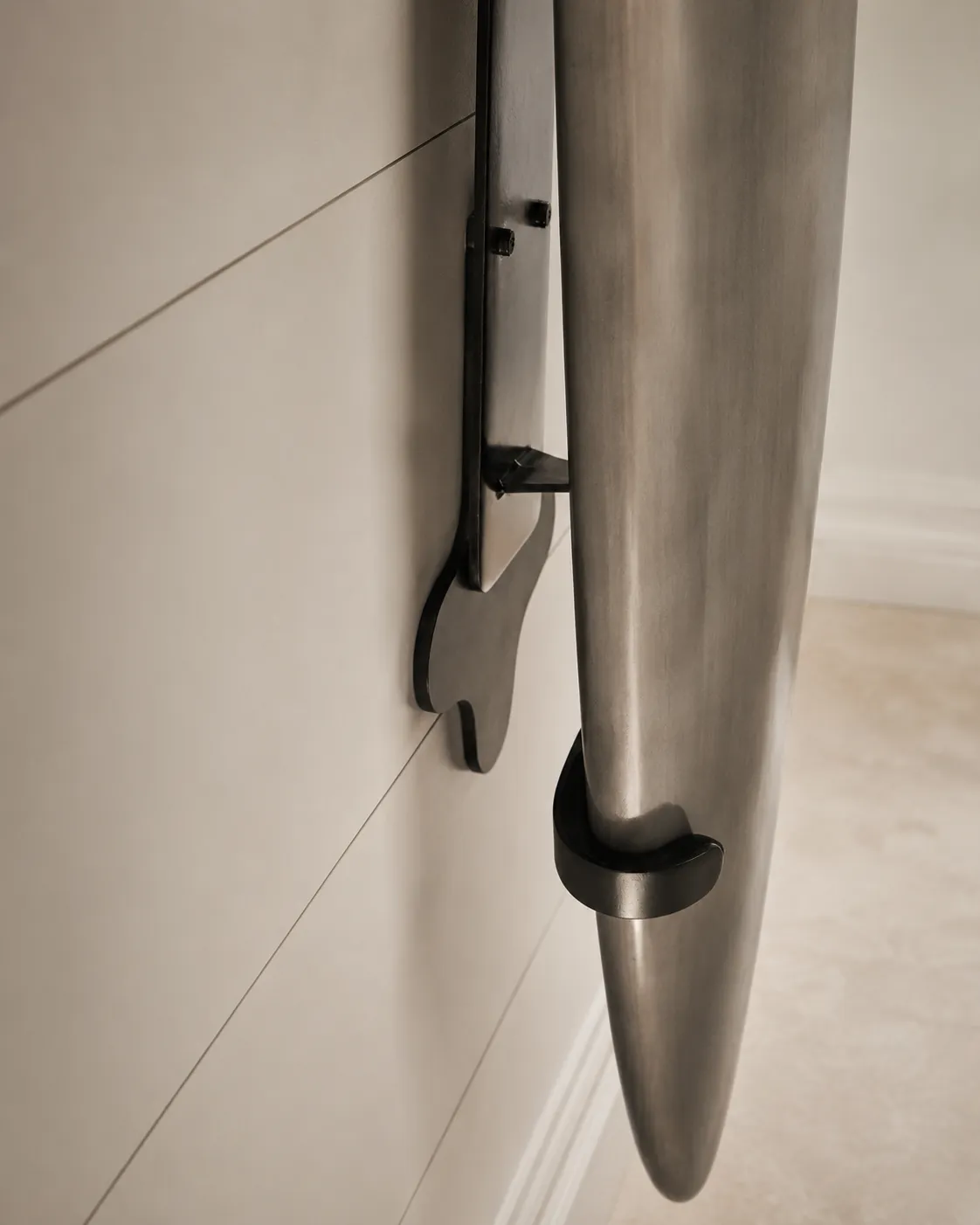 Installed architectural metalwork detail.